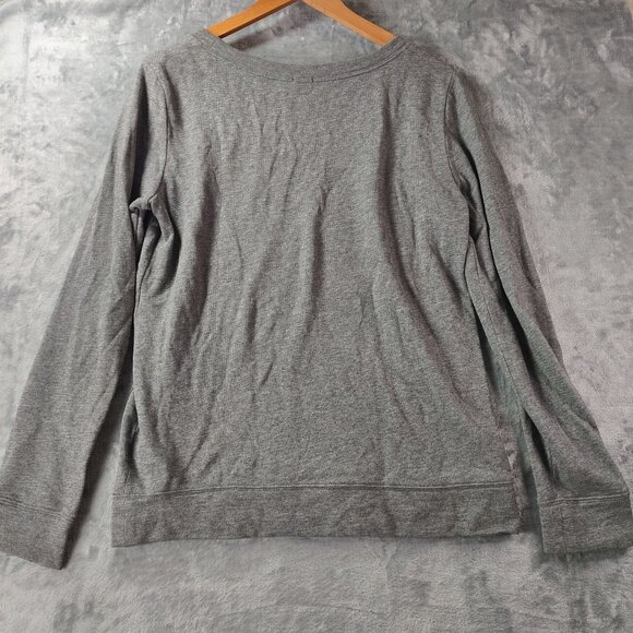 J Crew Womens Gray Sequin Sweatshirt‎ Style 33583 M 100% Cotton Scoop Neck Glam - Picture 7 of 11